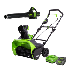 60V 20 inch Brushless Snow Thrower & 60V 140 MPH, 540 CFM Jet Blower Combo Kit, 4.0Ah Battery and, stock 1309902