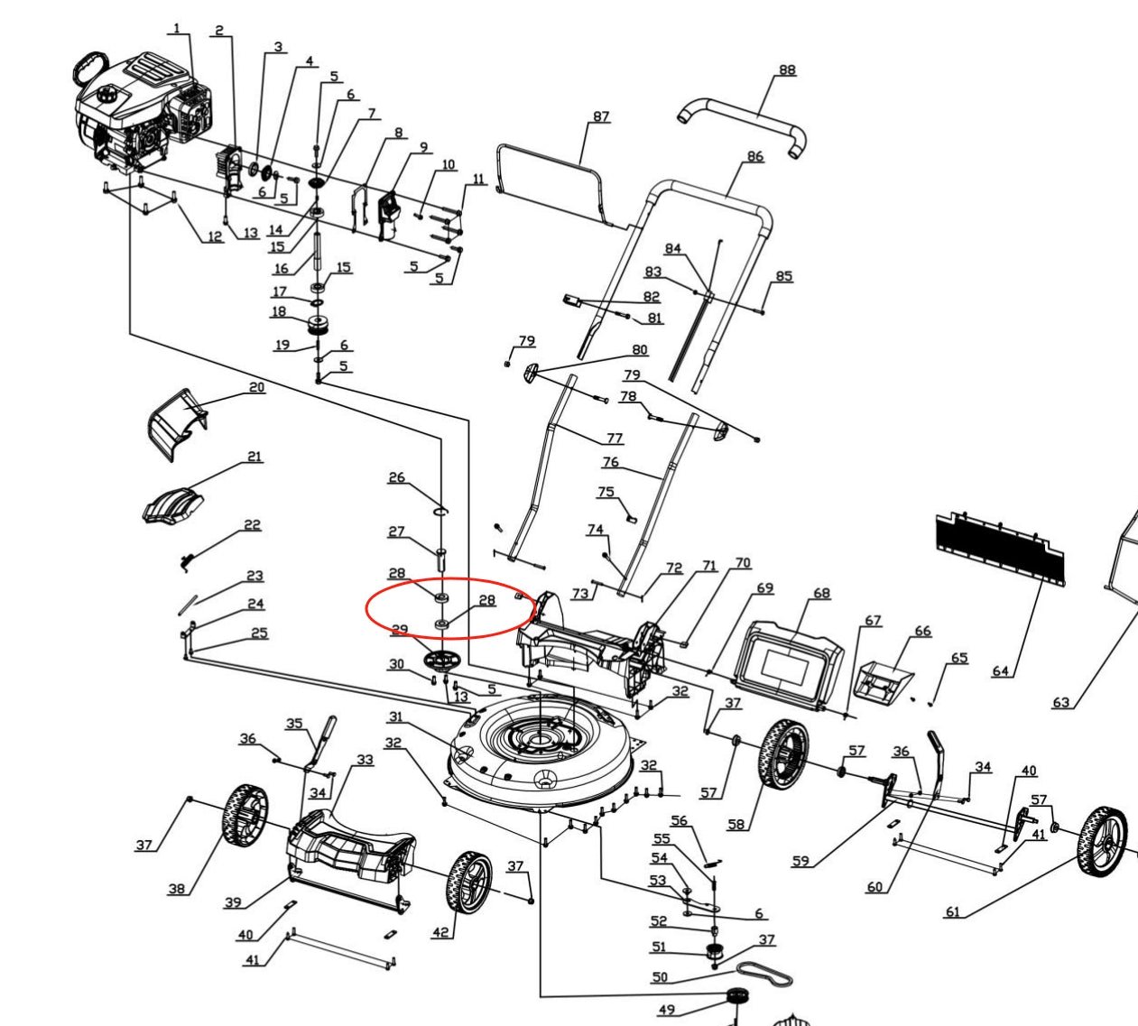 Snow blower lawn mower parts: Lawn mower Parts, Deep groove ball bearing, Stock #303100103, stock number 303100103