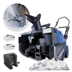 Snow Joe 48-Volt* MAX IONMAX Cordless Single stage Snow Blower Kit | 22-Inch | Brushless 1600W Motor | W/ 2 x, stock 24V-X2-SB22