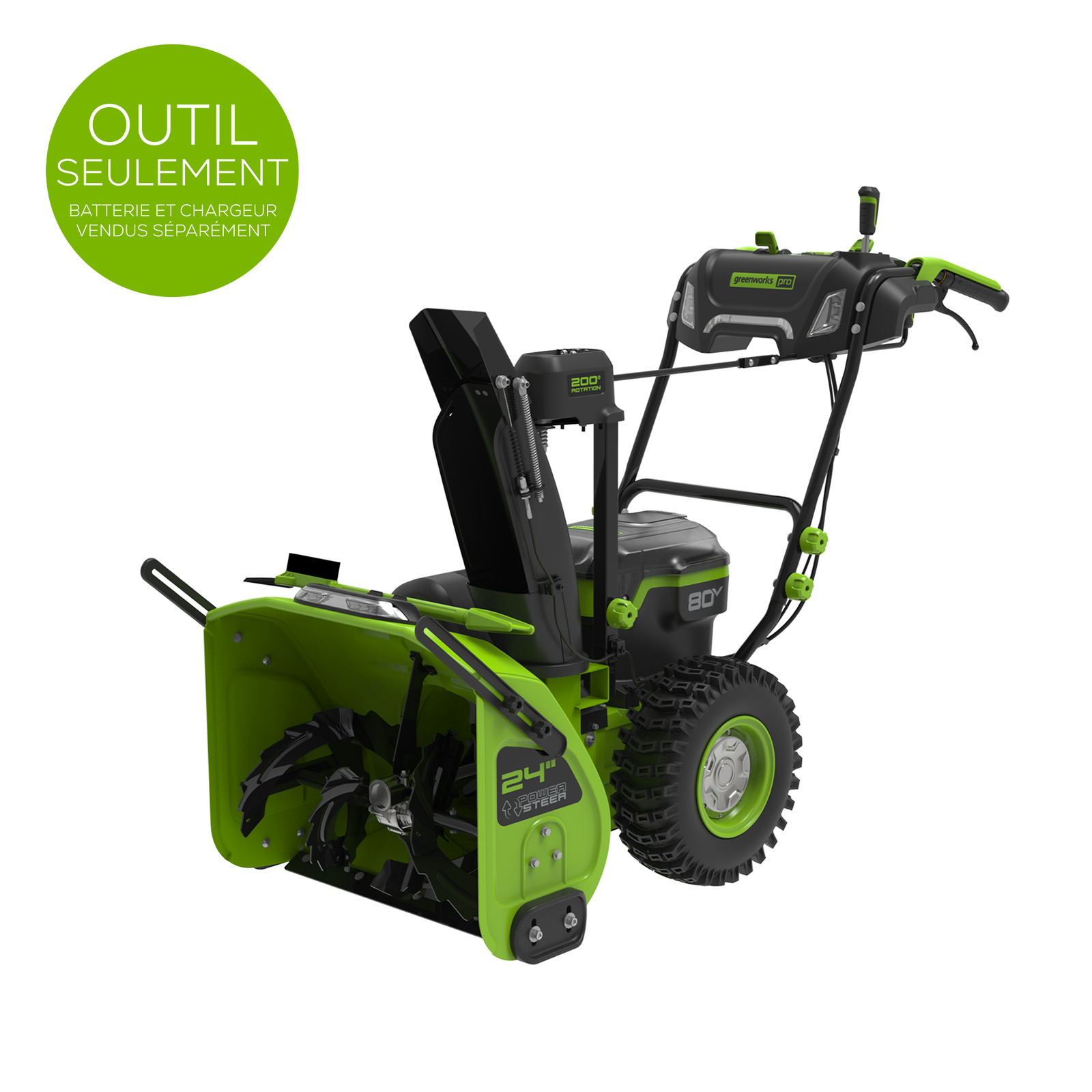 Greenworks 80V 24 inch Dual Stage Snow Thrower (Tool Only), view 10
