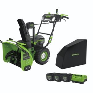 80V 24 inch Dual Stage Snow Thrower, (3) 4.0Ah Batteries and Charger BONUS: Protective Cover, stock 2600141