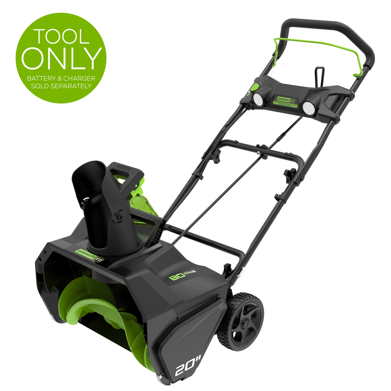 Greenworks PRO 80V 20 inch Cordless Snow Thrower (Tool Only), 20 inch clearing width, in stock in Canada