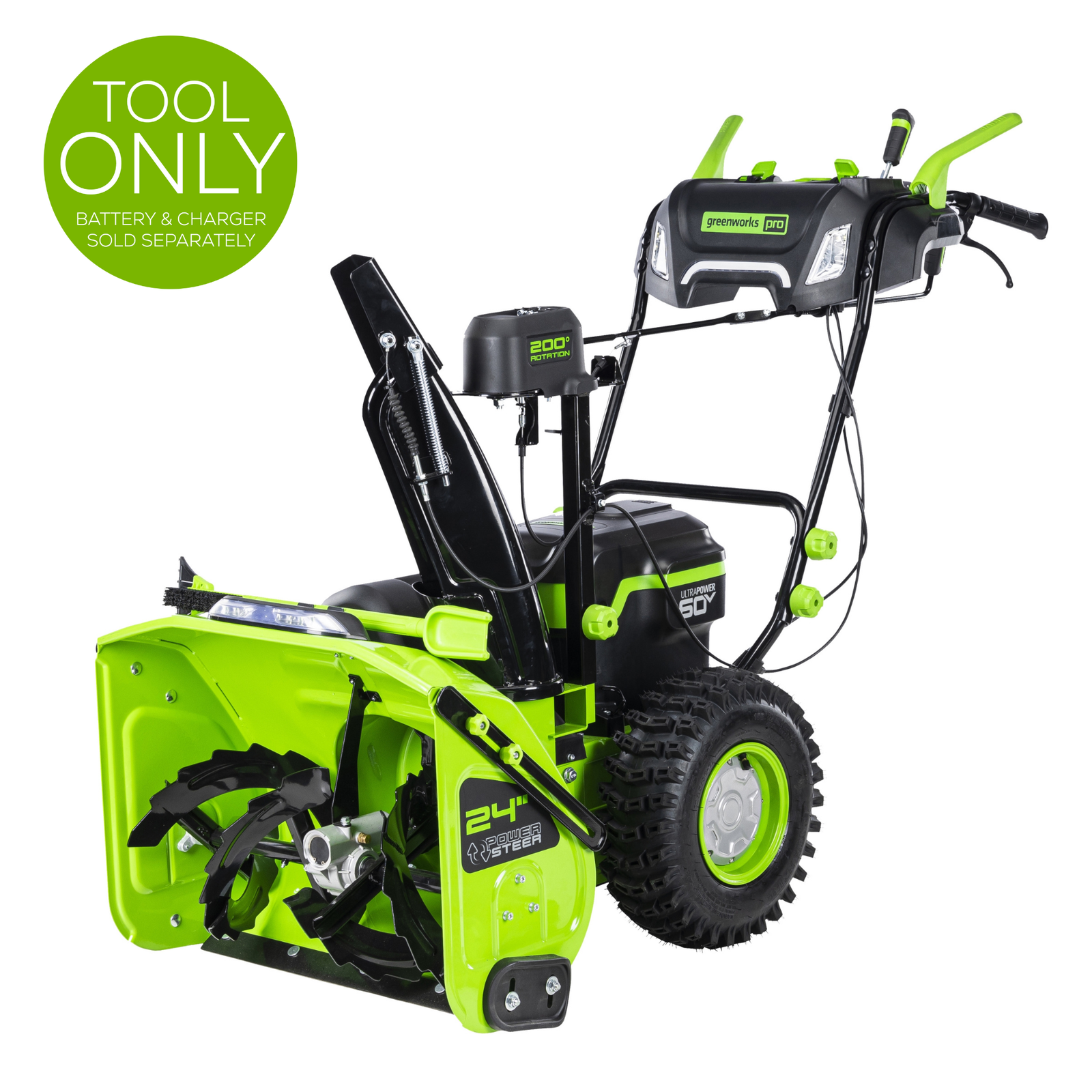 Greenworks 60V 24 inch Dual Stage Snow Thrower (Tool Only), 24 inch clearing width, in stock in Canada