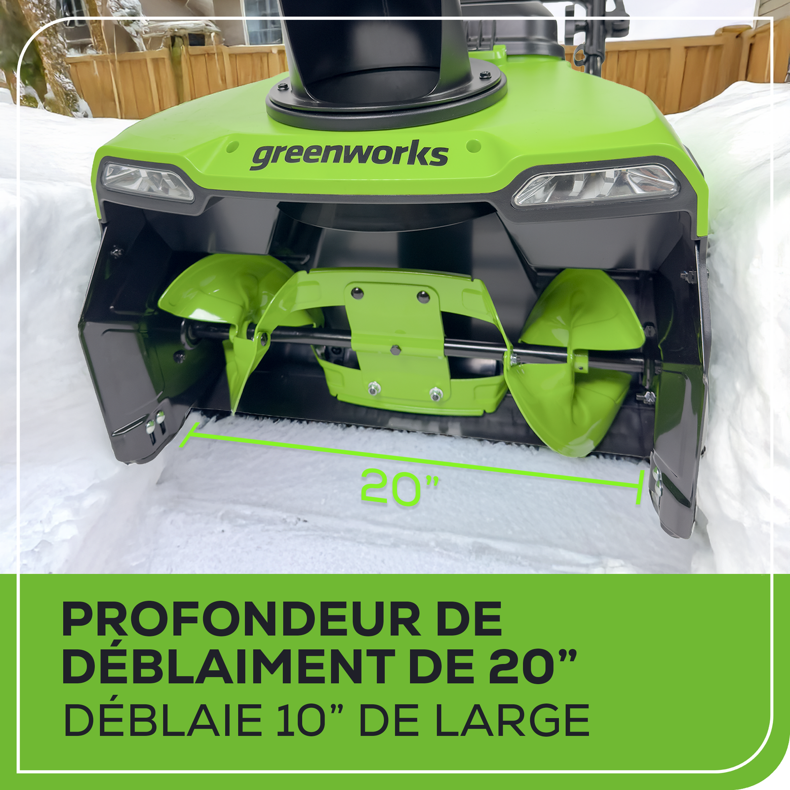 Greenworks 48V (24V x 2) 20 inch Brushless Snow Thrower, (2) 5.0Ah Batteries & 4A Dual Rapid Charger Included, view 15