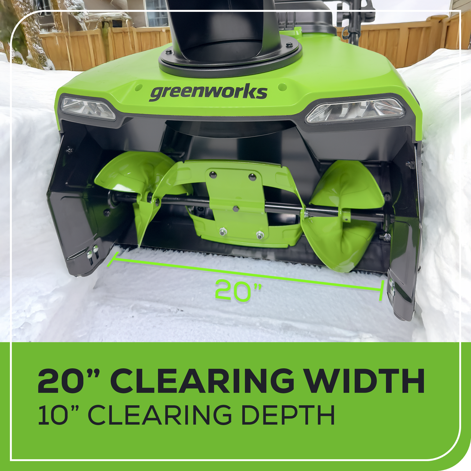 Greenworks 48V (24V x 2) 20 inch Brushless Snow Thrower, (2) 5.0Ah Batteries & 4A Dual Rapid Charger Included, view 7