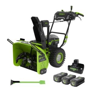 80V 24 inch Dual Stage Snow Thrower, (3) 5.0Ah Batteries and Dual Port Charger Included, stock 2620802-VK