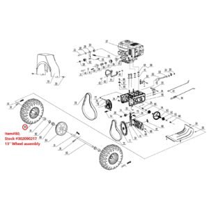 13 inch Tire Wheel Assembly (186C Red), stock 302090217