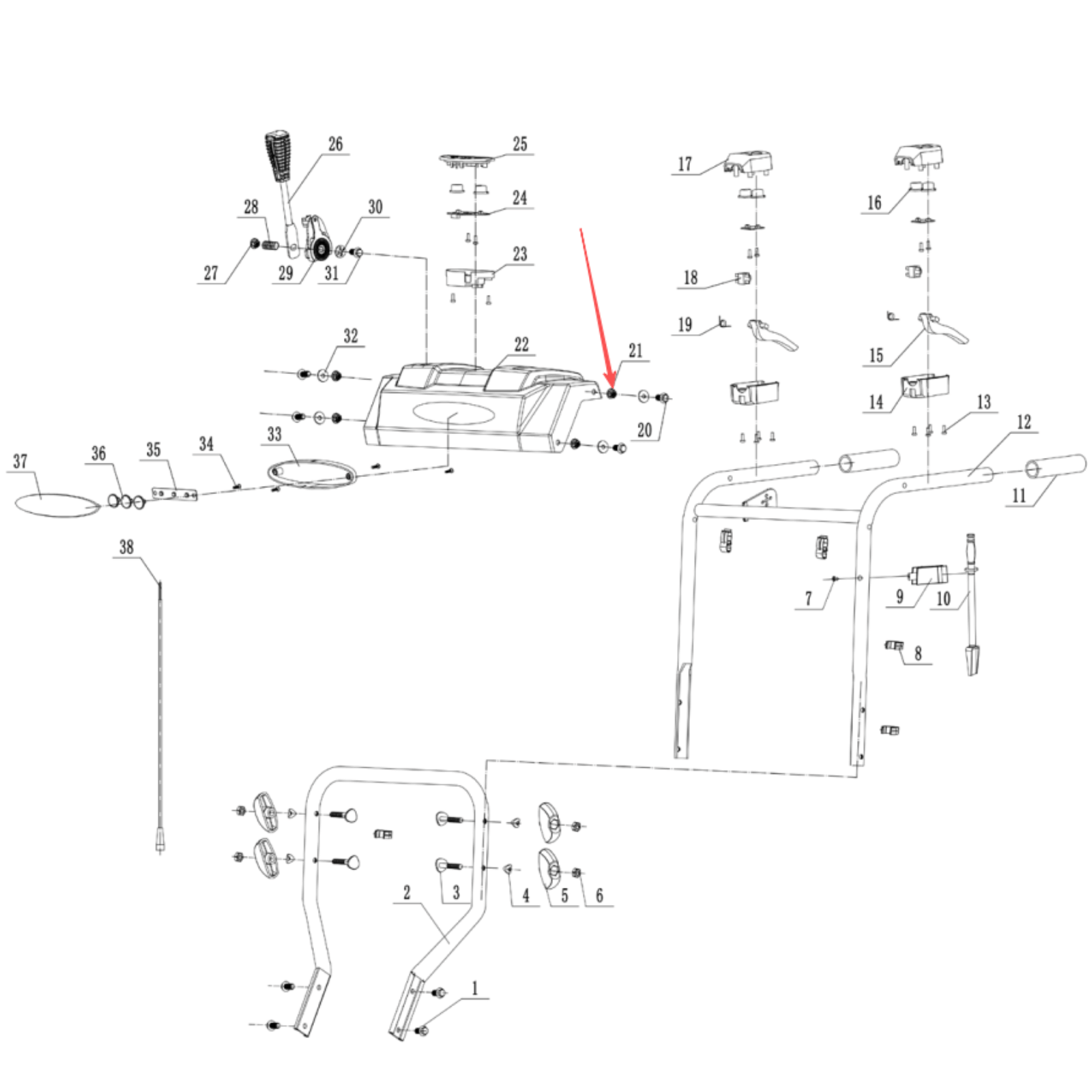 Snow blower auger paddles and the fasteners used when replacing them with a scraper bar
