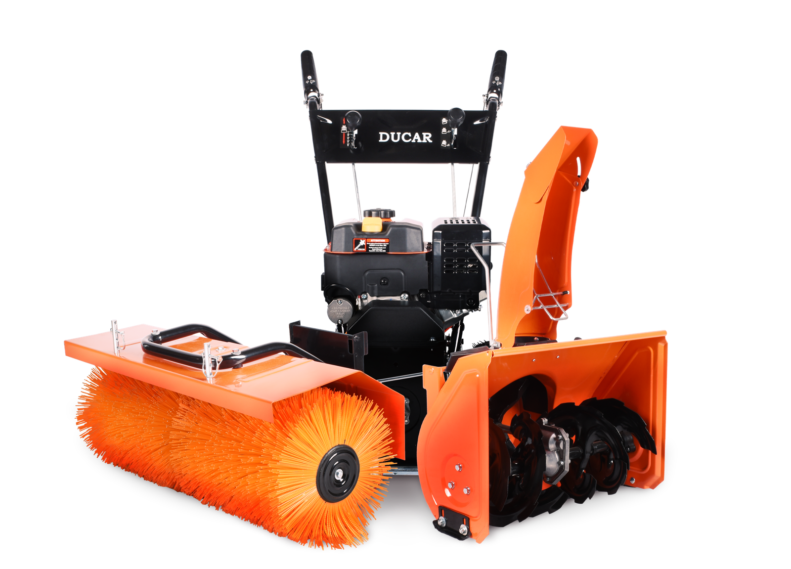 32 inch motorised brush and 22 inch snow blower two in one machine with a 212 cc engine