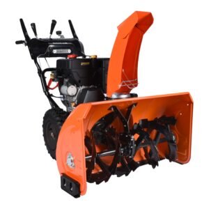 34 inch Snow Blower, 375 cc, electric and recoil start, heated handles, LED light