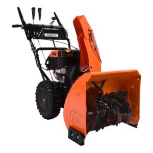 24 inch Snow Blower, 212 cc, electric and recoil start, heated handles, LED light