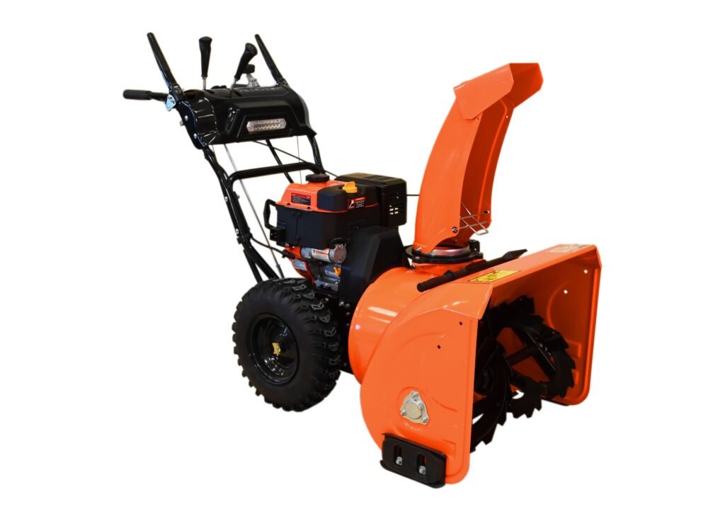 26 inch two stage snow blower on deep lugged tires, the middle of the range across Canadian cities