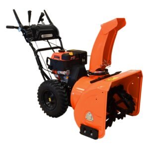26 inch Snow Blower, 212 cc, electric and recoil start, heated handles, LED light