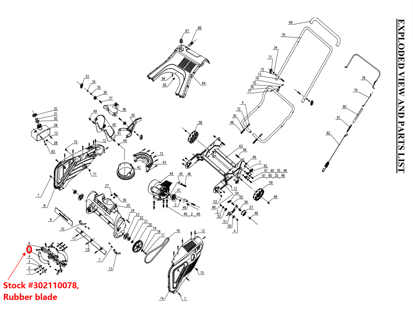 Replacement rubber blade and scraper bar, a snow blower maintenance wear part