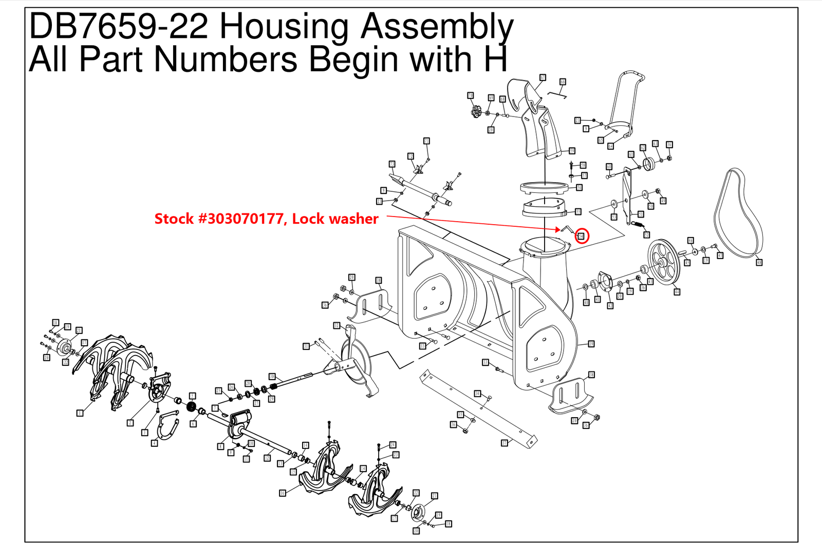 Snow blower lock washer: Snow Blower Parts, Lock Washer, Stock #303070177, stock number 303070177