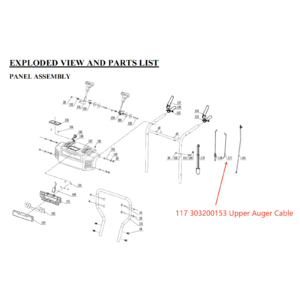 Upper Auger Cable, stock 303200153