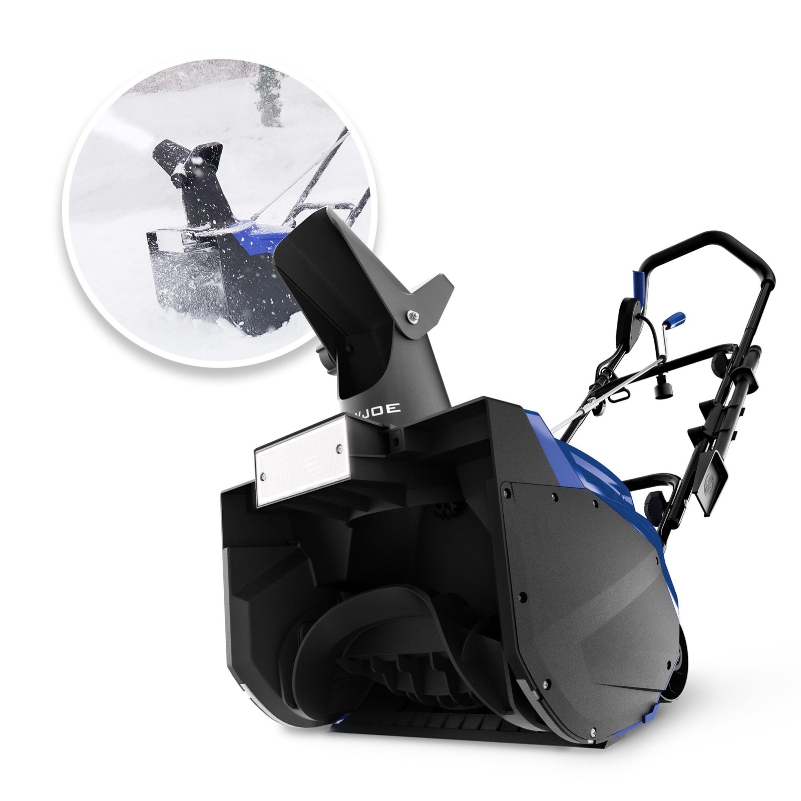 Snow Joe SJ623E corded electric snow blower, 18 inch, for a city driveway and steps