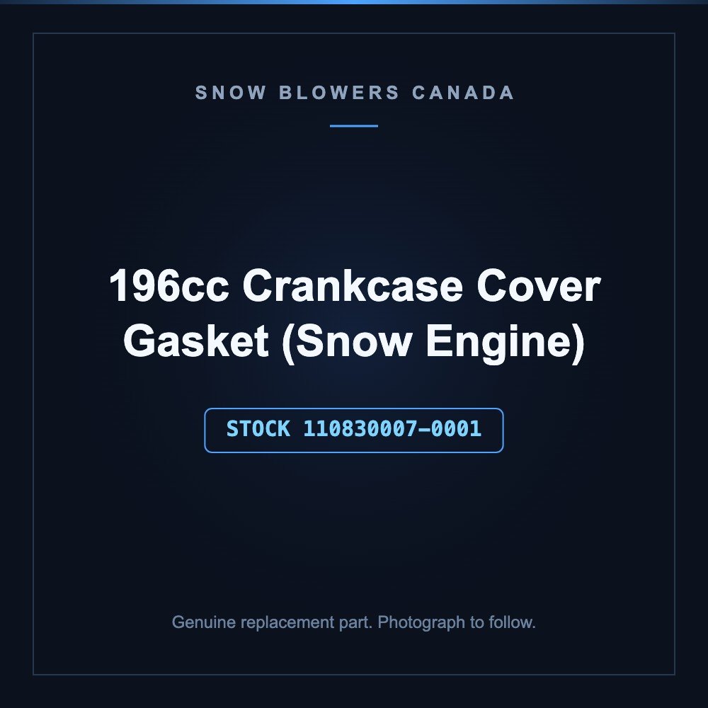 Snow blower parts- 196cc crankcase: Parts- 196cc Crankcase Cover Gasket (Snow Engine), stock number 110830007-0001