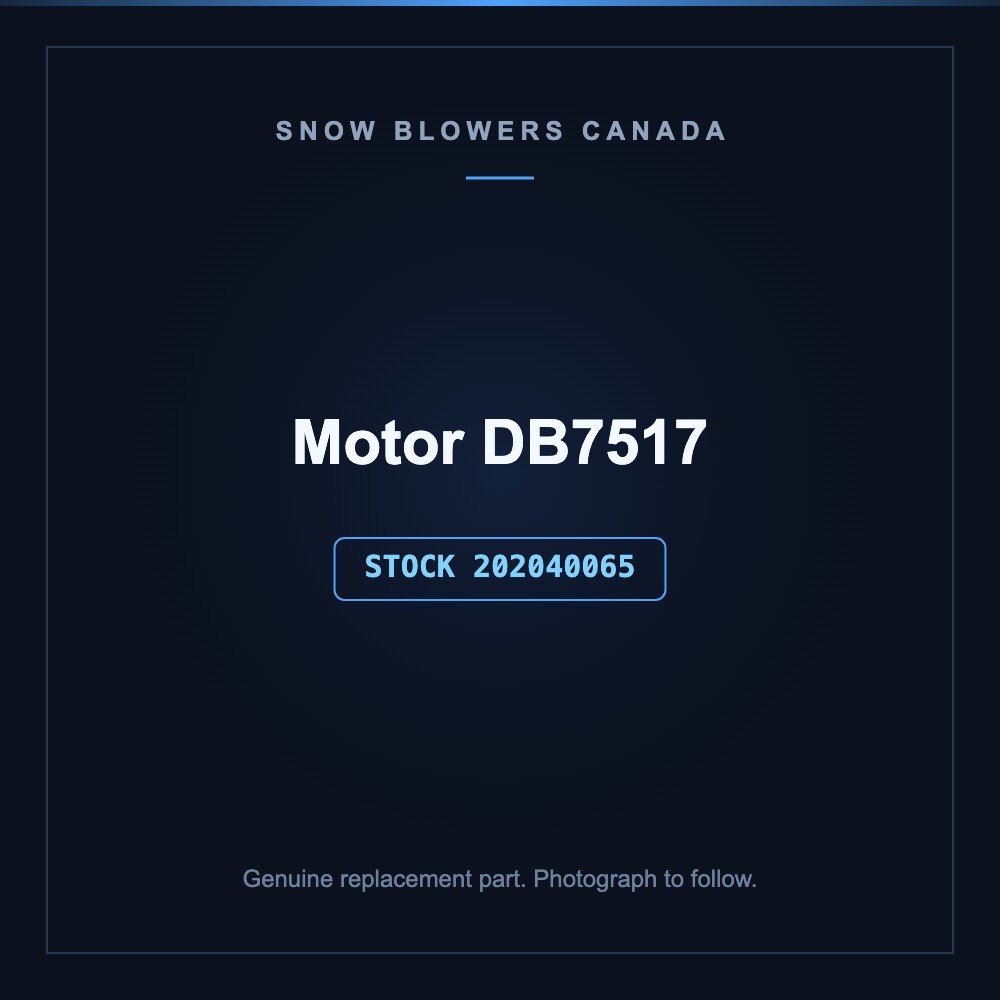 Snow blower motor db7517: Snow Blower Parts- Motor DB7517, stock number 202040065