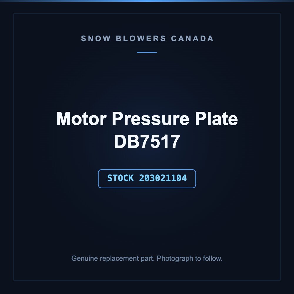 Snow blower motor pressure plate: Snow Blower Parts- Motor Pressure Plate DB7517, stock number 203021104