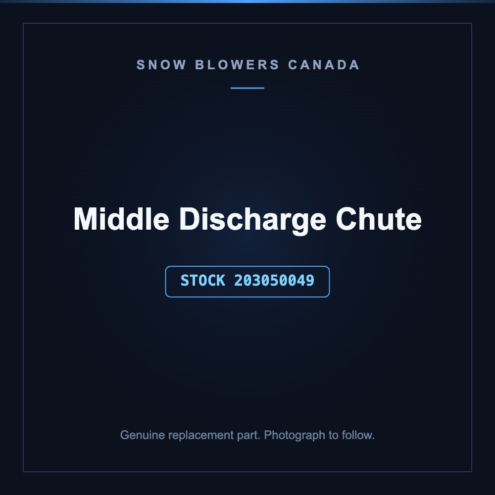 Snow blower middle discharge chute: Snow Blower Parts -Middle Discharge Chute, Stock #203050049, stock number 203050049