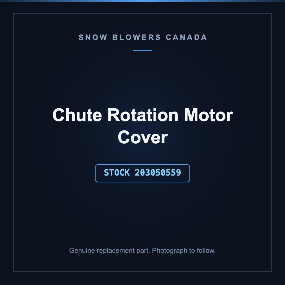 Snow blower chute rotation motor: Snow Blower Parts- Chute Rotation Motor Cover, Stock#203050559, stock number 203050559