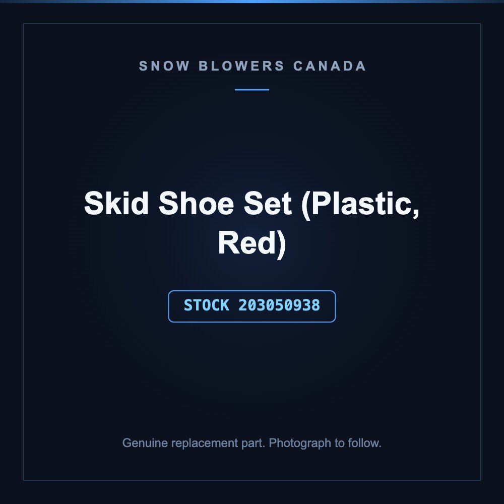 Snow blower skid shoe set: Snow blower Parts- Skid Shoe Set (Plastic-Red),Stock#203050938, stock number 203050938