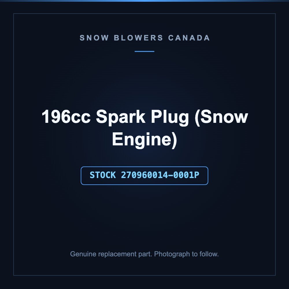 Snow blower parts- 196cc spark: Parts- 196cc Spark Plug (Snow Engine), stock number 270960014-0001P