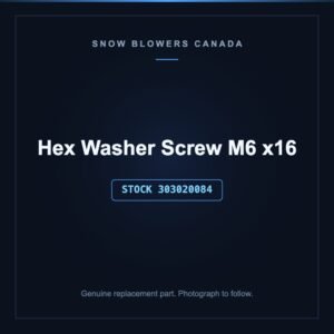 Hex Washer Screw M6 x16, stock 303020084, replacement part for PowerSmart snow blowers