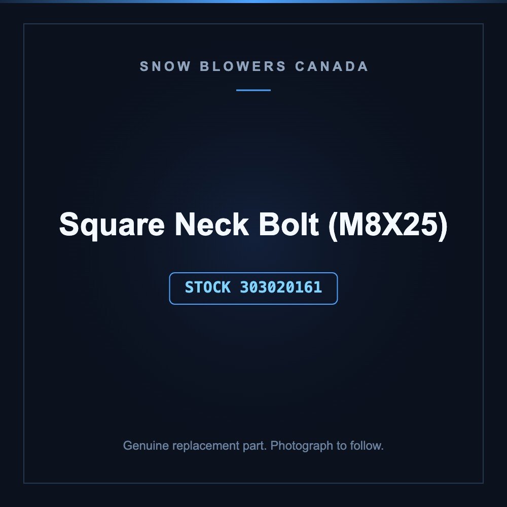 Snow blower square neck bolt: Snow blower Parts- Square Neck Bolt (M8X25),stock#303020161, stock number 303020161