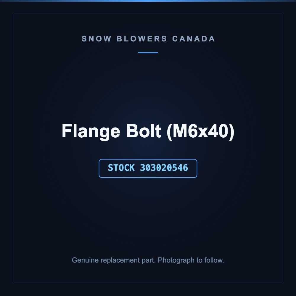 Snow blower flange bolt: Snow Blower Parts, Flange Bolt (M6x40), Stock #303020546, stock number 303020546