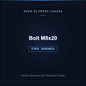 Bolt M8x20, stock 303020622, replacement part for PowerSmart snow blowers