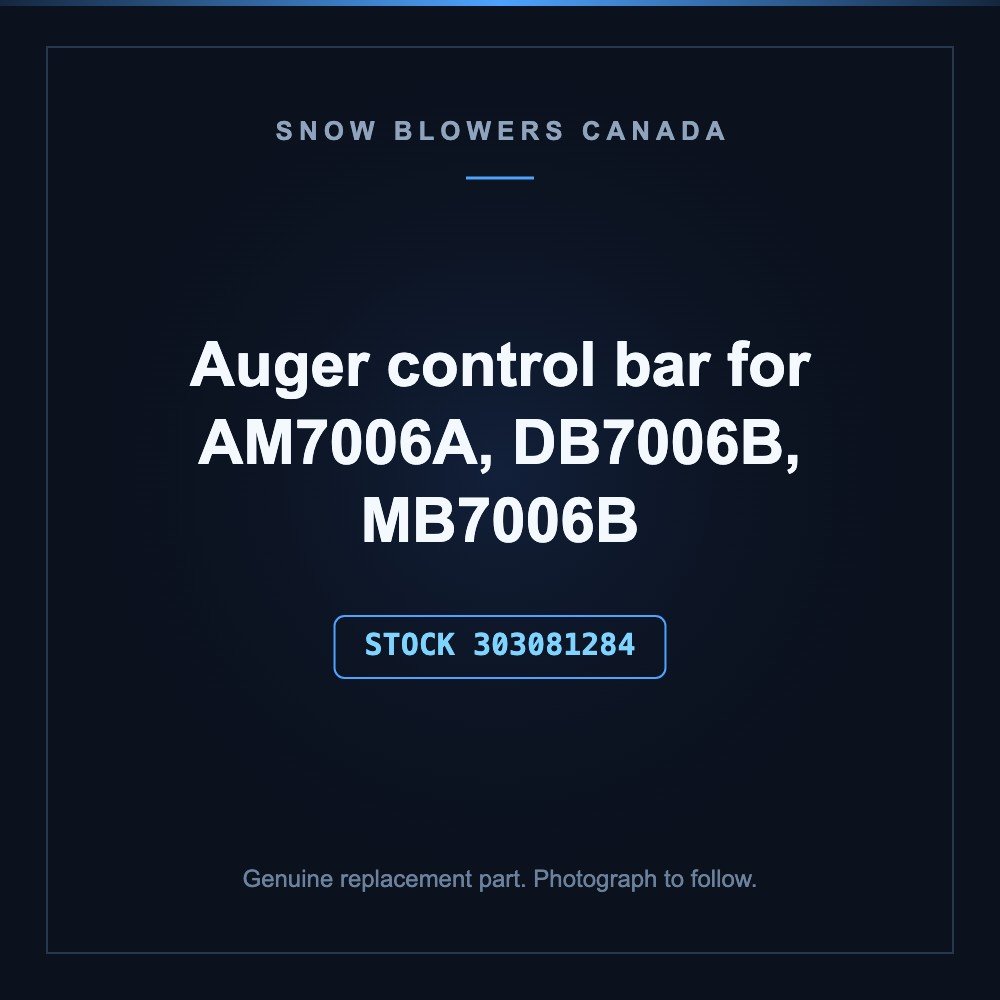 Auger control bar: Auger control bar, stock 303081284, for AM7006A, DB7006B and MB7006B