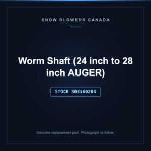 Worm Shaft (24 inch to 28 inch AUGER), stock 303160204, replacement part for PowerSmart snow blowers