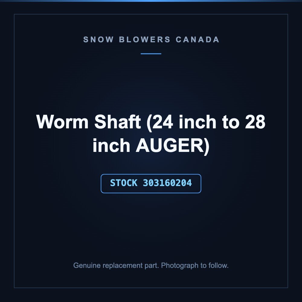 Auger worm shaft: Auger worm shaft, stock 303160204, for 24 inch to 28 inch augers