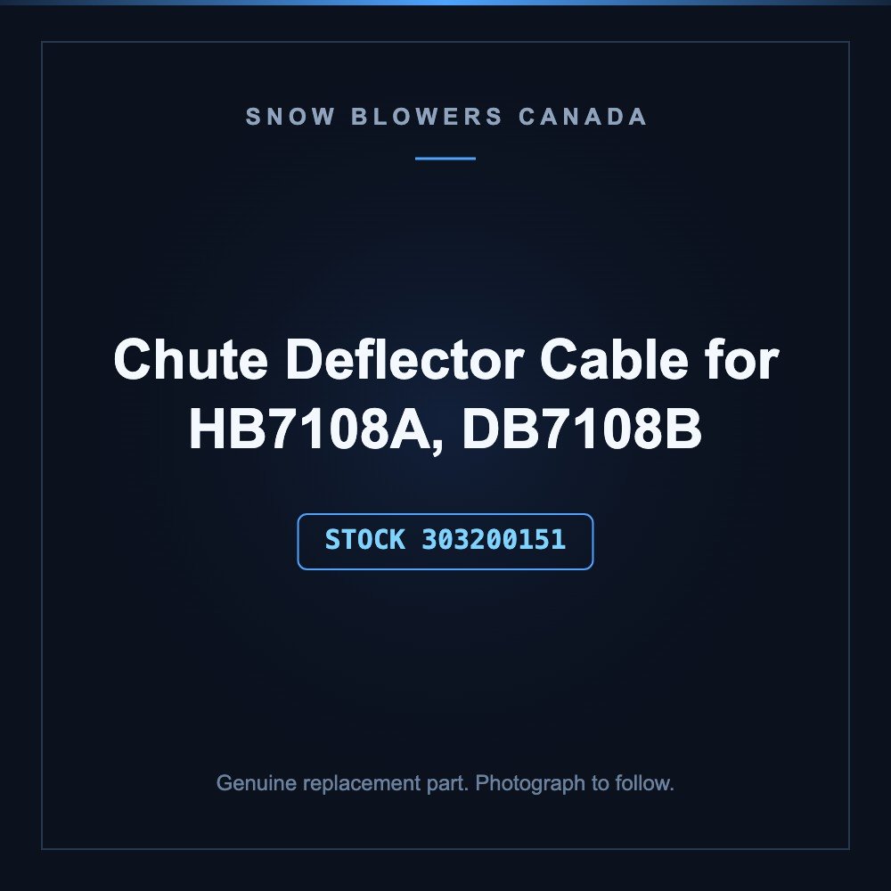 Snow blower chute deflector: Snow Blower Parts- Chute Deflector Cable-HB7108A,DB7108B, stock number 303200151