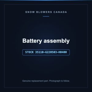 Battery assembly, stock 35110-G220503-H0400, replacement part for PowerSmart snow blowers